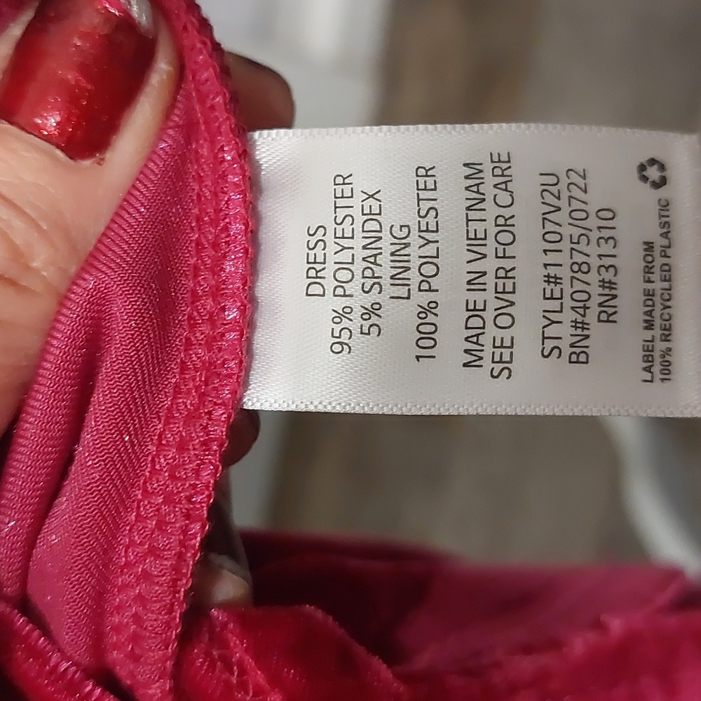 BCX Velvet Dress - (Above knee) Fuschia Pink - Picture 6 of 8